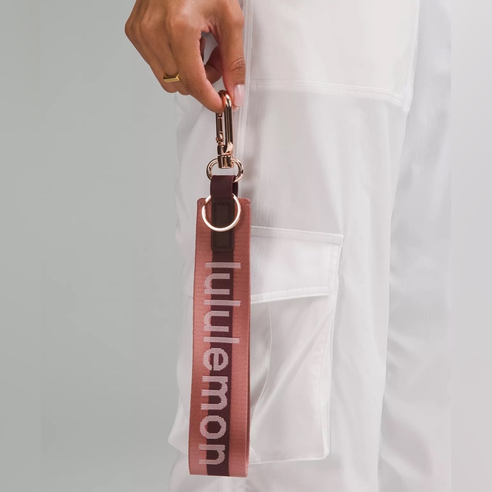 Lululemon Never Lost Keychain Wordmark- Garnet/Spiced Chai/Rose Gold - Picture 6 of 6
